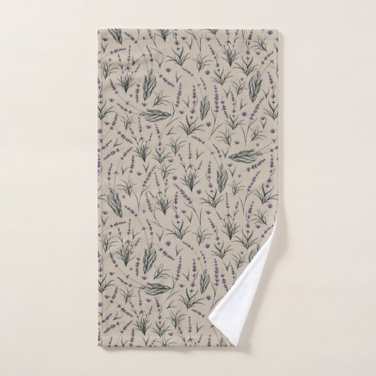 Lavendel Botanisch Patroon Handdoek (Handdoek)