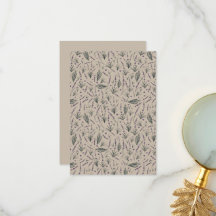 Lavendel botanisch patroon platte bedankkaart