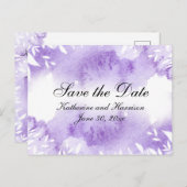 Lavendel Botanische RSVP Bruiloft Aankondigingskaart (Voorkant / Achterkant)