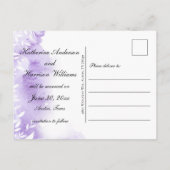 Lavendel Botanische RSVP Bruiloft Aankondigingskaart (Achterkant)