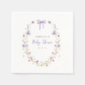 Lavendel Bow Baby shower Wildflower Papier servett Servet (Voorkant)