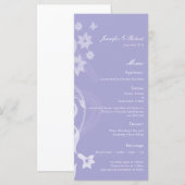 Lavendel Branch Wedding Menu Kaart (Voorkant / Achterkant)