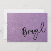 Lavendel Brazilië Paspoort Bedankkaart (Achterkant)