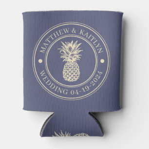 Lavendel Bries Ananas Trouwrand & Namen Blikjeskoeler