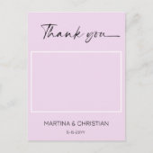 Lavendel bruiloft dank u foto Briefkaart (Voorkant)