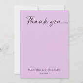 Lavendel bruiloft dank u foto kaart (Voorkant)