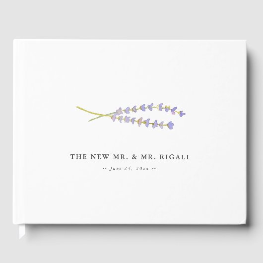 Lavendel bruiloft gast boek ideeën (Voorkant)