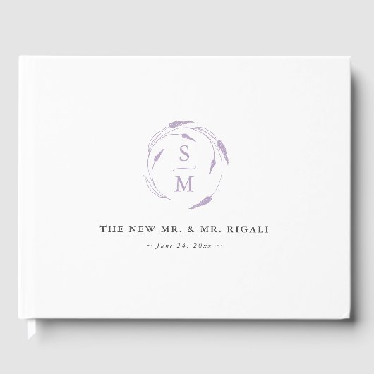 Lavendel bruiloft gast boek ideeën (Voorkant)