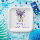 Lavendel bruiloft in een Mason pot Papieren Bordje (Feest)