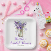 Lavendel bruiloft in een Mason pot Papieren Bordje (Feest)