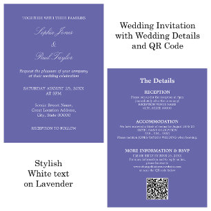 Lavendel Bruiloft QR Code RSVP Uitnodiging