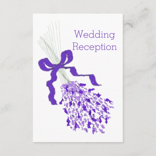 Lavendel bruiloft receptie informatiekaartje (Voorkant)