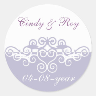 Lavendel bruiloft stickers