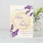Lavendel bruiloft uitnodiging (Staand voorkant)
