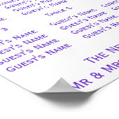 Lavendel bruiloft zitplaatsen poster (Hoek)