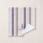 Lavendel, Bruin & Ivoor Eenvoudig Decoratief Bad Handdoek (Wasdoekje)