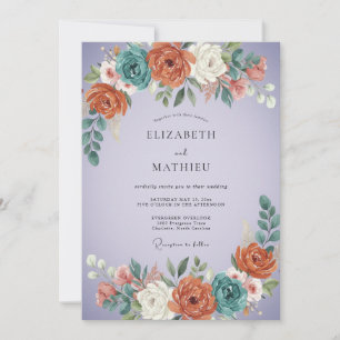 Lavendel Bruisende Boho Bruiloft Kaart