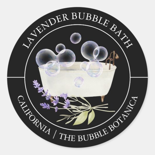 Lavendel Bubble Bath label (Voorkant)