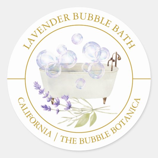 Lavendel Bubble Bath label (Voorkant)