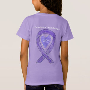 Lavendel Cancer Awareness Ribbon Heart Art Shirt