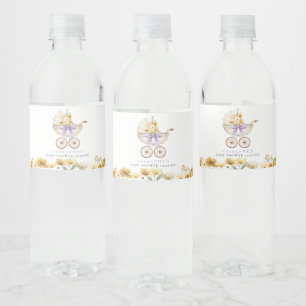 Lavendel Carriage Baby Shower Waterlabels Waterfles Etiket