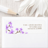 Lavendel Cherry Blossoms Adresetiketten Etiket (Insitu)