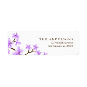 Lavendel Cherry Blossoms Adresetiketten Etiket