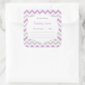 Lavendel Chevron Boek baby shower Bookplate label (Tas)