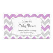 Lavendel Chevron Waterfles of gunst u aanpassen Etiket (Voorkant)