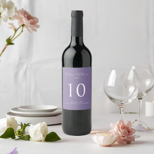 Lavendel Chic Tafelnummer Trouw Wijnlabel Wijn Etiket