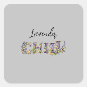 Lavendel Chill Vierkante Sticker