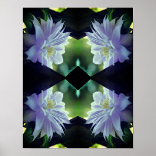 Lavendel Clematis Flower Trellis Mirror Abstract Poster