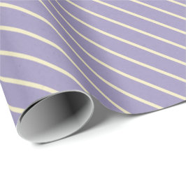 Lavendel Cream Stripes Elegante Pastelwikkel Cadeaupapier