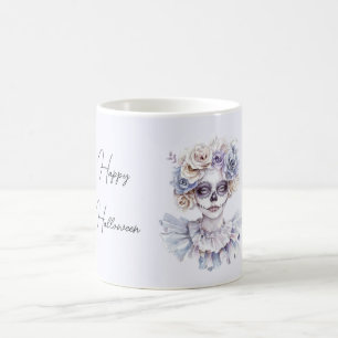 Lavendel Crème Bloem Meisje Halloween Koffiemok