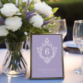 Lavendel Crest Elegante  Paarse bruiloft Kaart