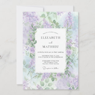 Lavendel Dainty Botanische Bruiloft Kaart