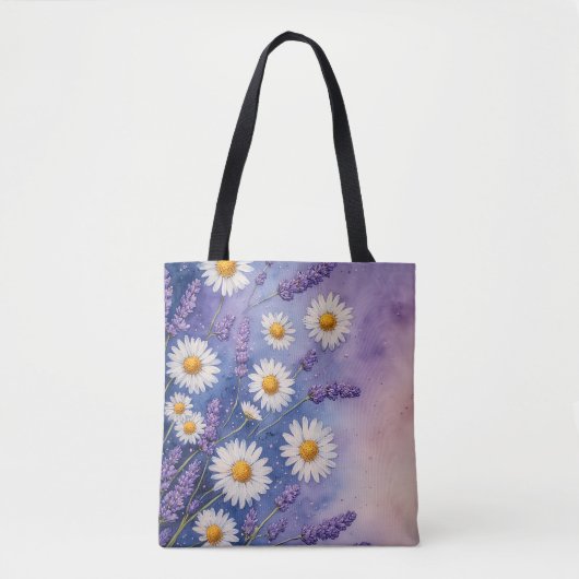 Lavendel & Daisy Bliss Canvas tas (Voorkant)