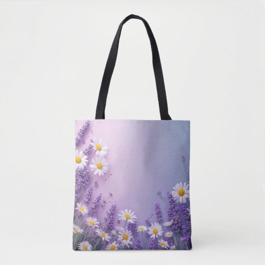 Lavendel & Daisy Bloom Bag Draagtas (Voorkant)