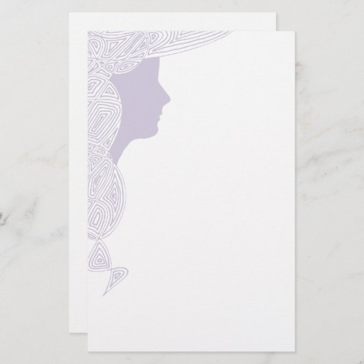 Lavendel Dame Briefpapier (Voorkant / Achterkant)