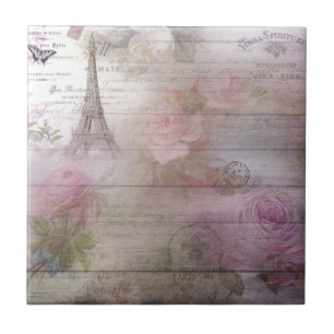 Lavendel Decoupage Tegeltje