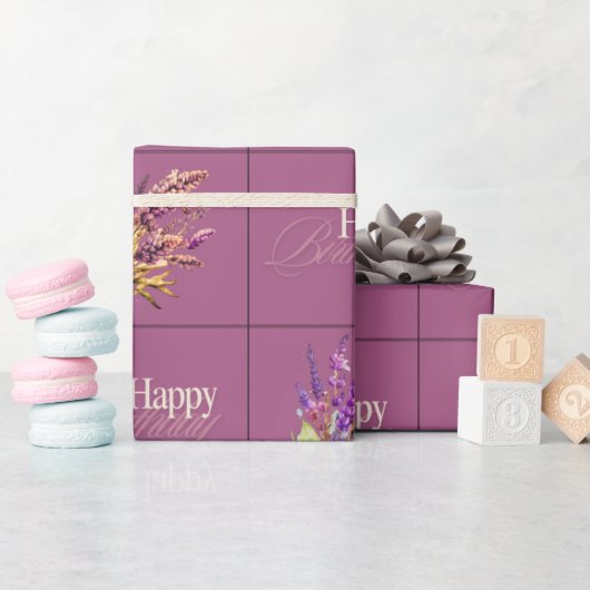 Lavendel Design Gift Wrapper Cadeaupapier (Baby Shower)