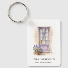 Lavendel Deur Waterverf Logo Vastgoedmakelaar