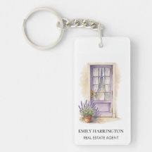 Lavendel Deur Waterverf Logo Vastgoedmakelaar