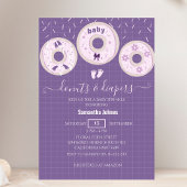 Lavendel Donuts en Luier Baby Shower Met Strooigoe Kaart