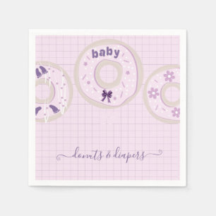 Lavendel Donuts en Luiers Sprinkle Baby shower Servet
