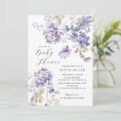 Lavendel Dromen Baby Douche Uitnodigingen (Staand voorkant)