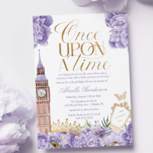 Lavendel Eens Op Een Tijd Prinses Baby Shower Kaart