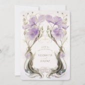 Lavendel Elegance Art Nouveau bruiloft uitnodiging (Voorkant)