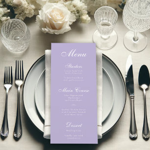 Lavendel Elegant Script Calligrafie Eenvoudig Paar Menu