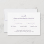 Lavendel Elegant Script Wedding RSVP met QR-code Kaartje (Voorkant)